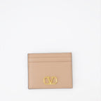 Valentino, VLogo cardholder, luxury accessories, minimalist design, beige cardholder