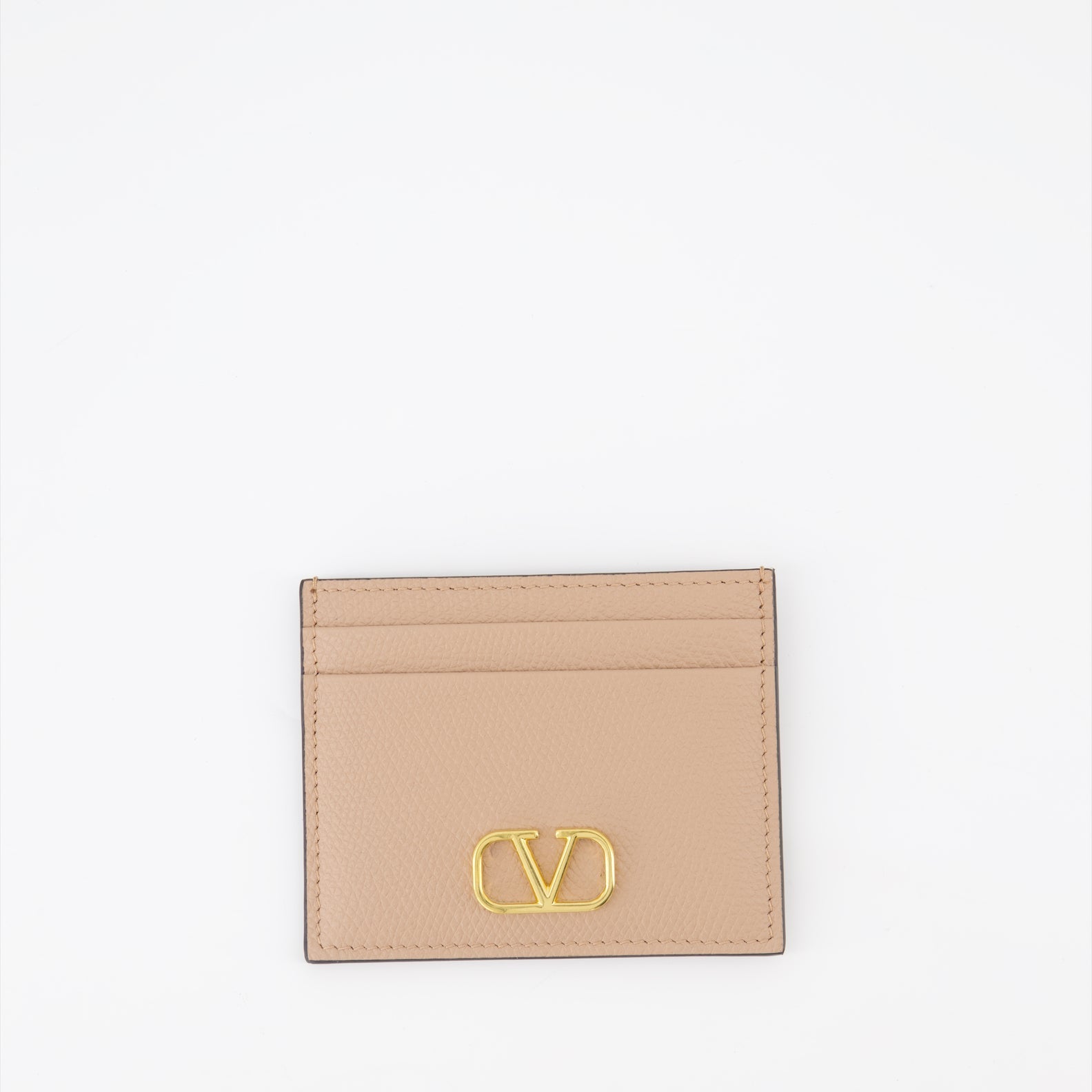 Valentino, VLogo cardholder, luxury accessories, minimalist design, beige cardholder