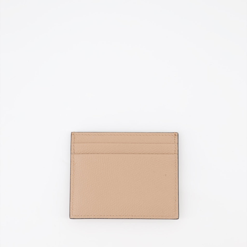 Valentino, VLogo cardholder, luxury accessories, minimalist design, beige cardholder