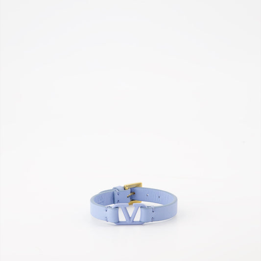 Valentino Garavani, luxury accessories, blue leather bracelet, VLogo bracelet, designer jewelry