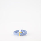 Valentino Garavani, luxury accessories, blue leather bracelet, VLogo bracelet, designer jewelry