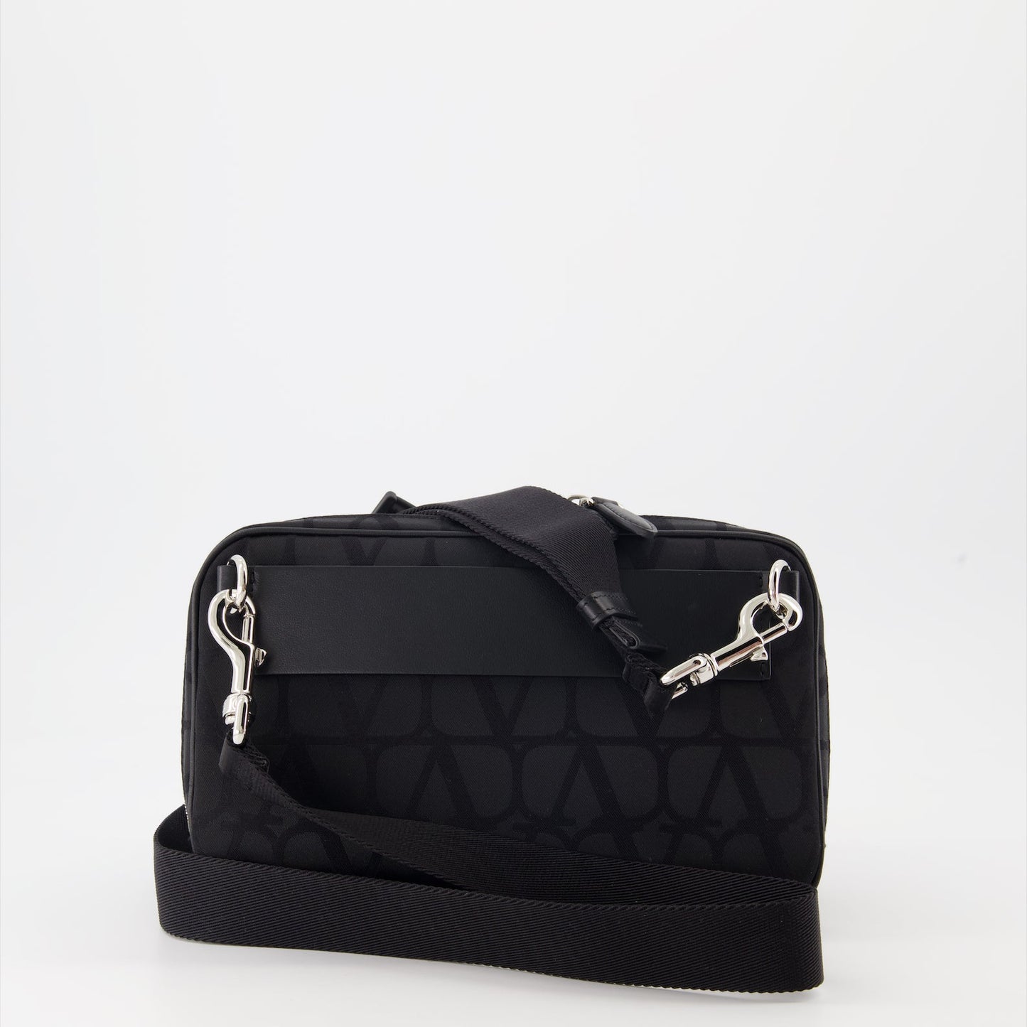 Valentino Garavani, VLogo shoulder bag, luxury accessories, black designer bag, high-end fashion