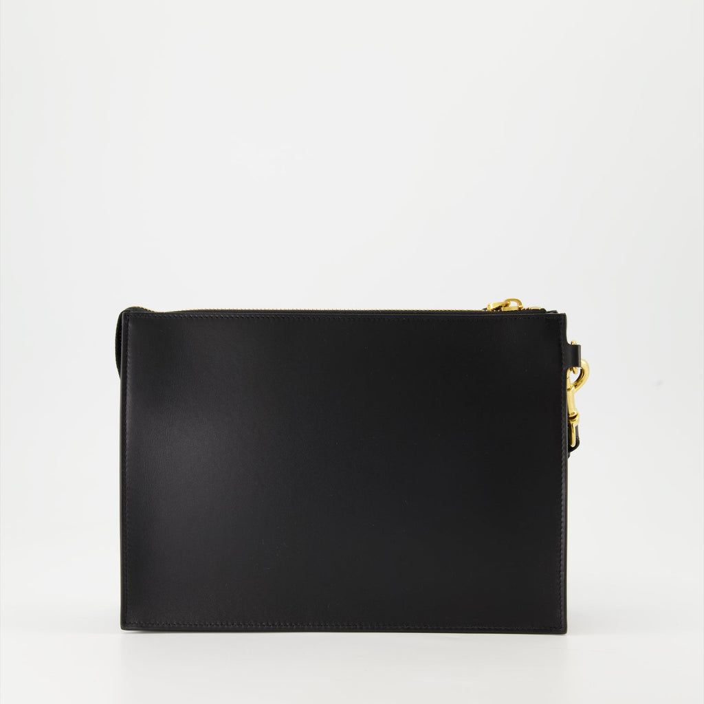 luxury leather clutch, Valentino Garavani, smooth leather accessory, high-end fashion, sophisticated clutch
