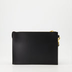 luxury leather clutch, Valentino Garavani, smooth leather accessory, high-end fashion, sophisticated clutch