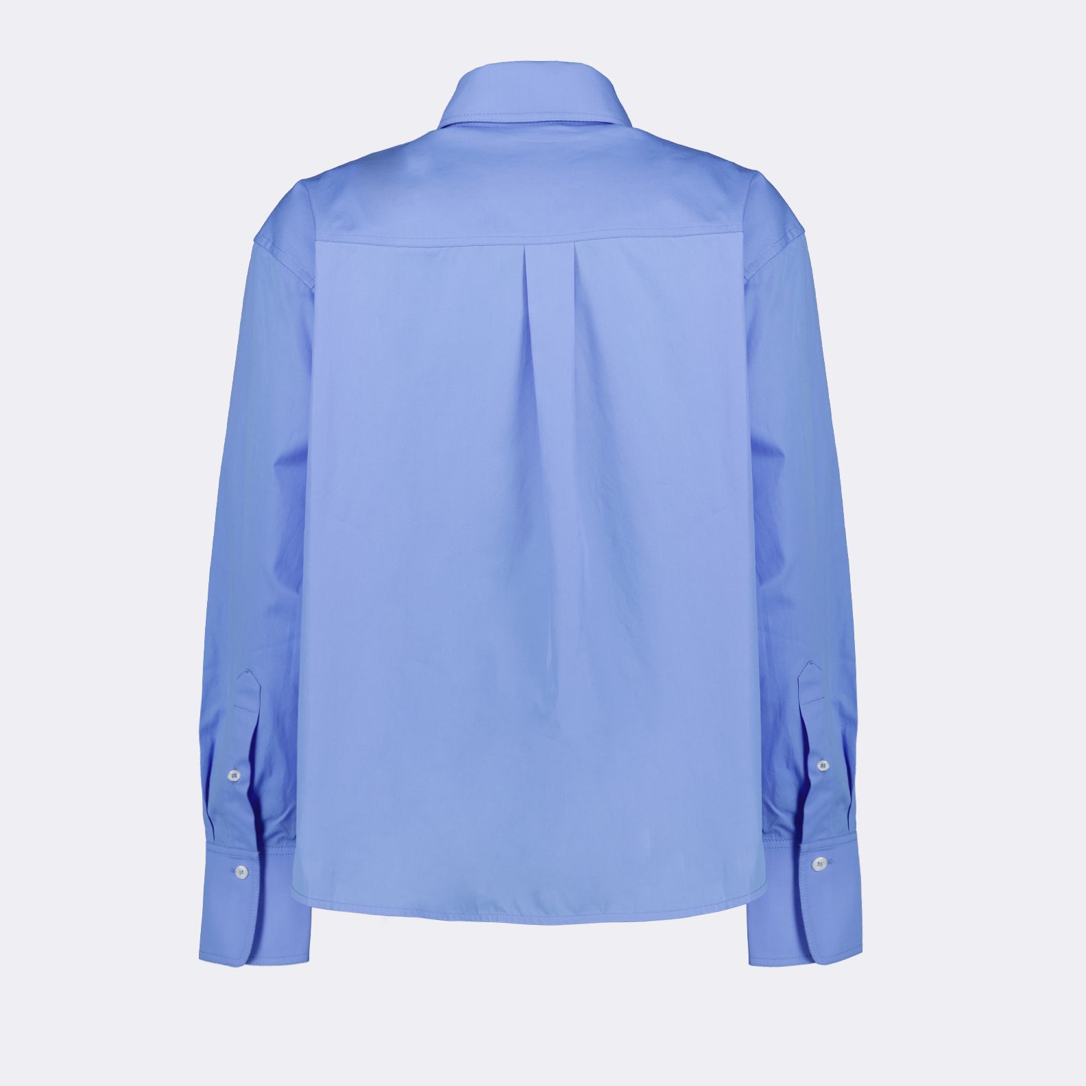 Victoria Beckham, Blue Cotton Crop Shirt, Luxury Fashion, Modern Elegance, High-Quality Cotton