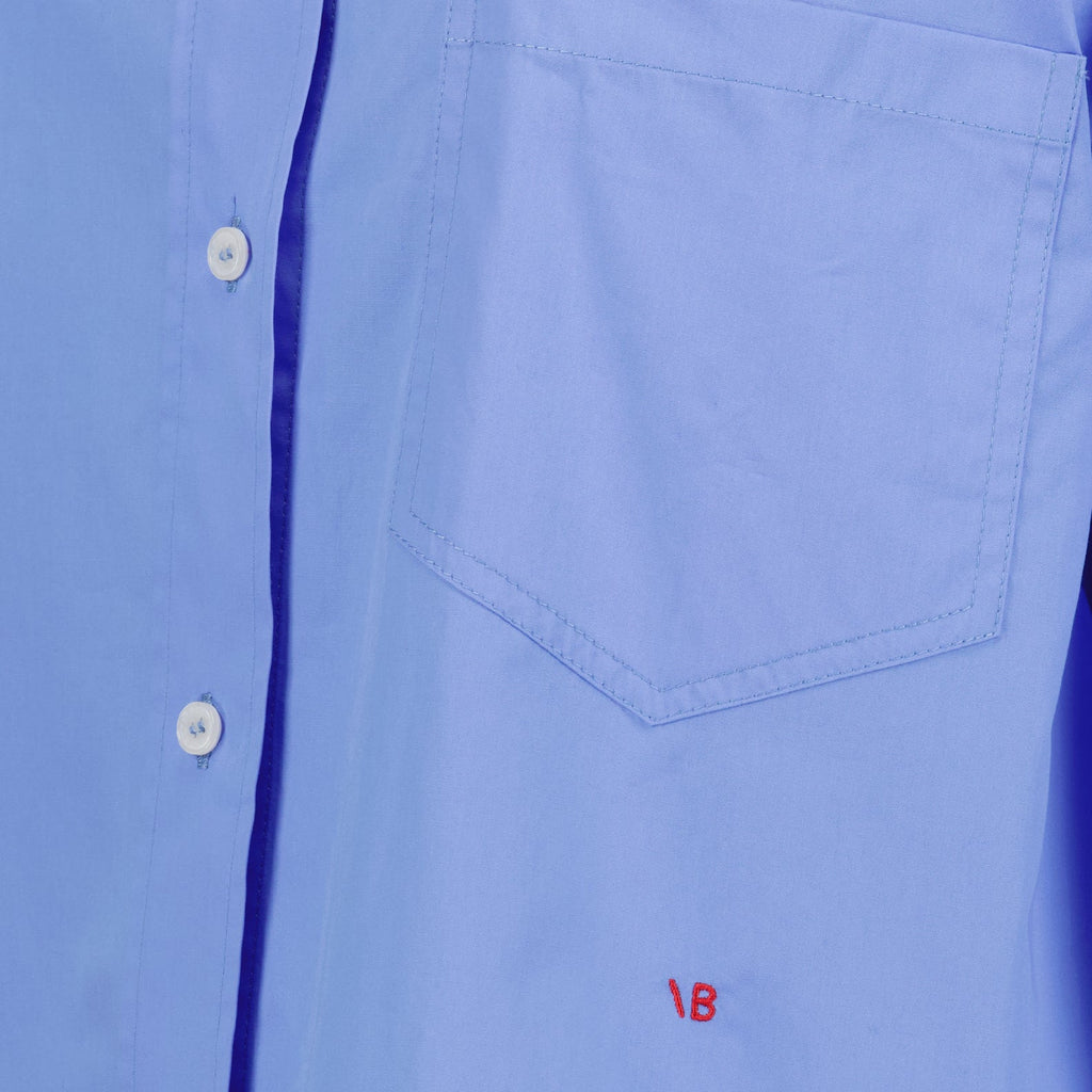 Victoria Beckham, Blue Cotton Crop Shirt, Luxury Fashion, Modern Elegance, High-Quality Cotton