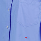 Victoria Beckham, Blue Cotton Crop Shirt, Luxury Fashion, Modern Elegance, High-Quality Cotton