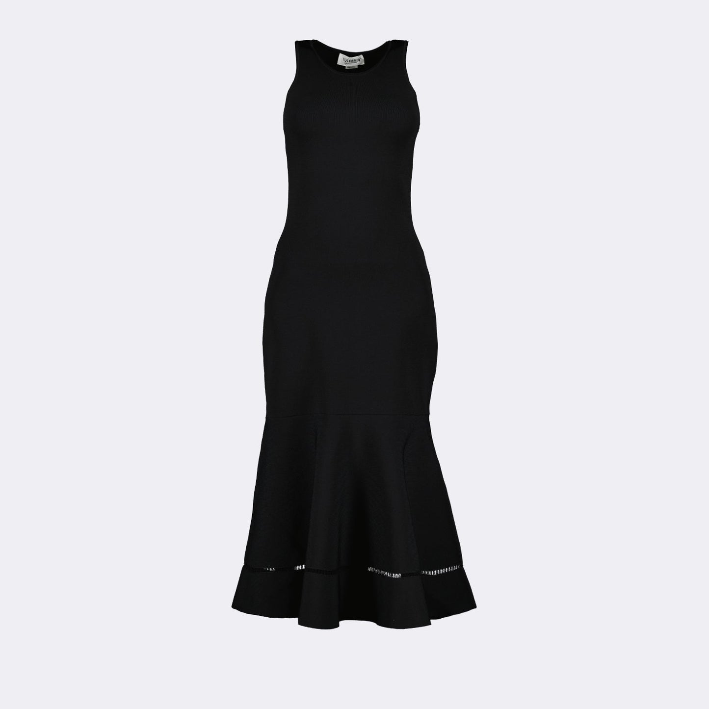 sleeveless long dress, black elegant dress, Victoria Beckham dress, luxury evening wear, sophisticated long dress