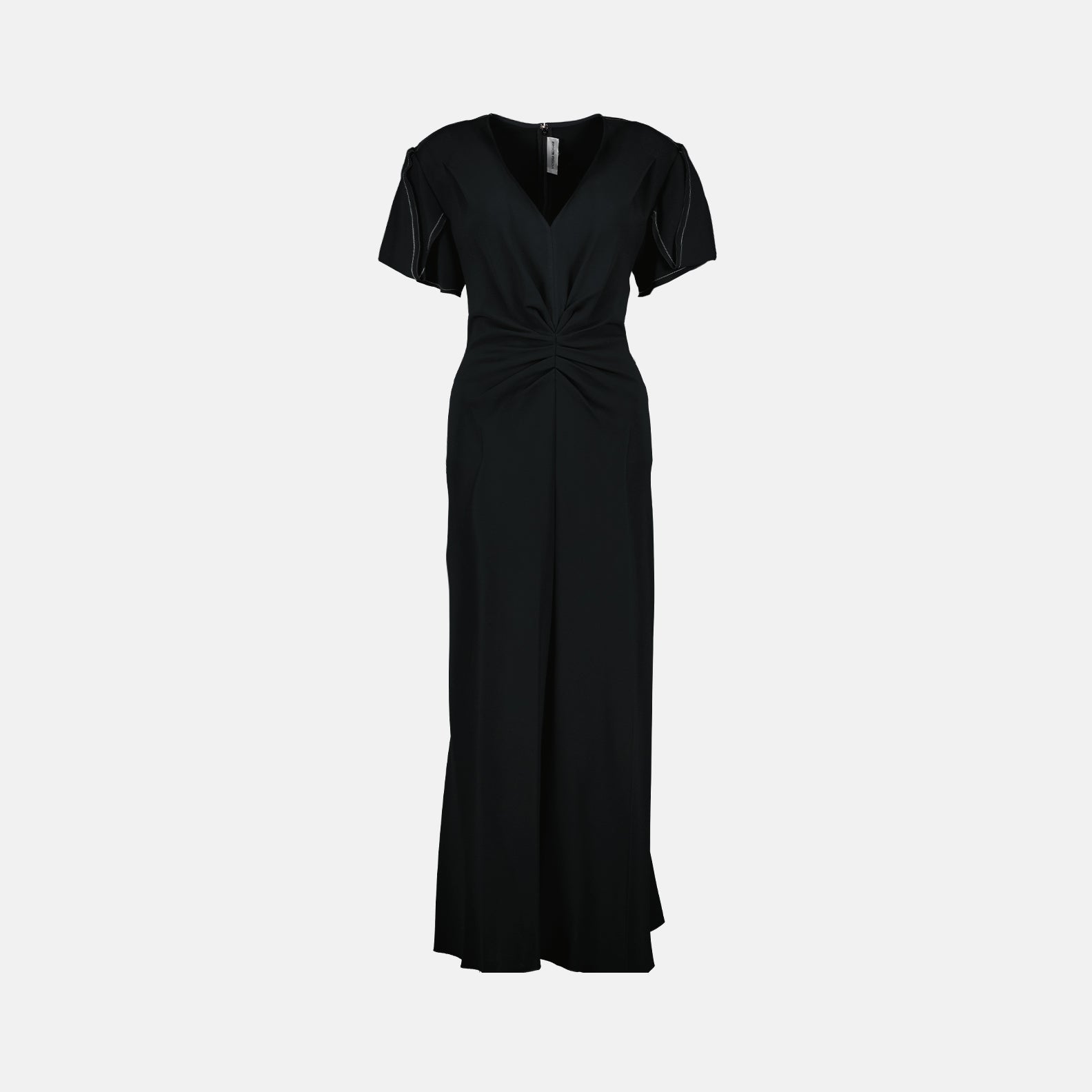 black midi dress, Victoria Beckham dress, luxury women's fashion, elegant black dress, high-end designer dress