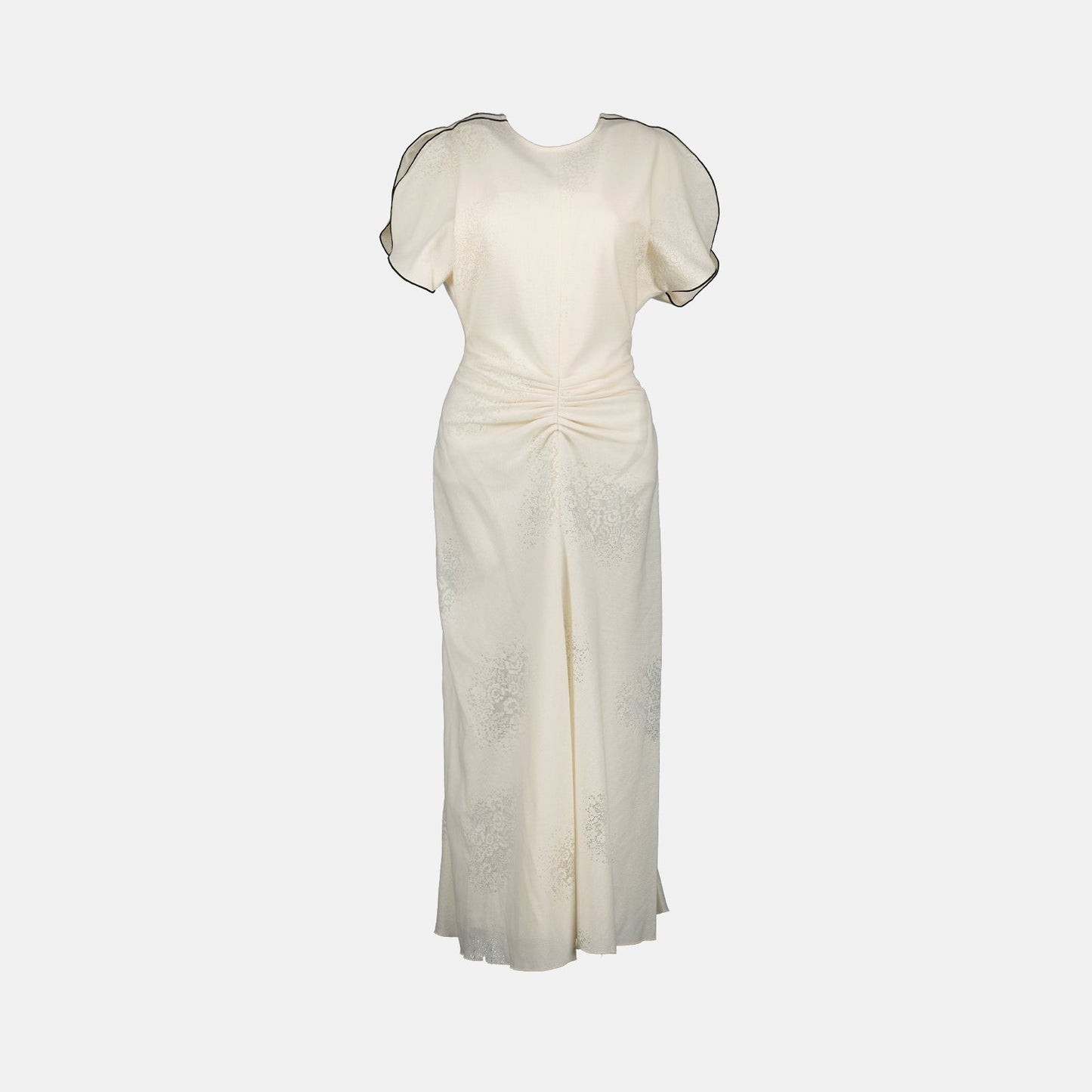 Victoria Beckham, ruched midi dress, white dress, luxury fashion, sophisticated style