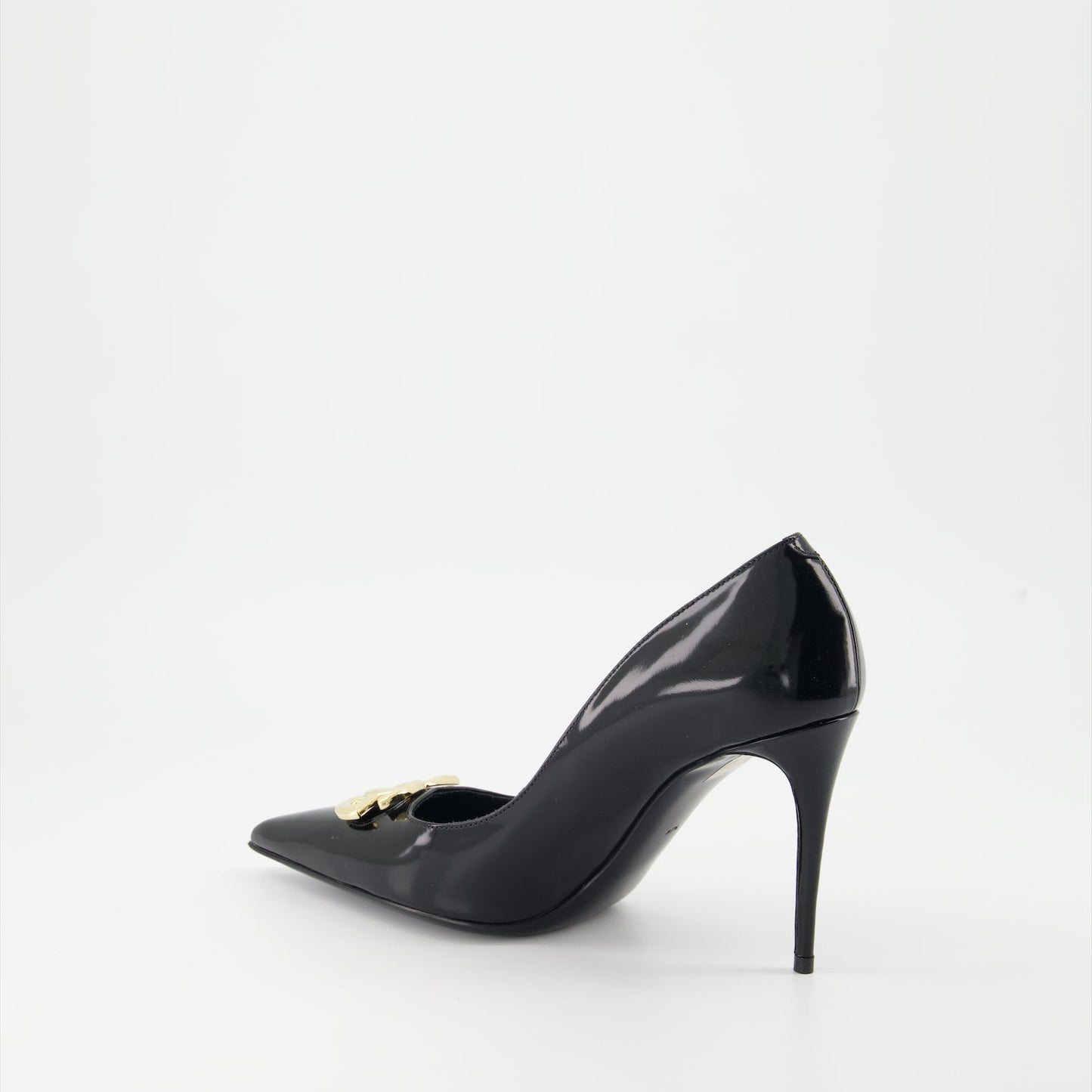 luxury pumps, black leather heels, elegant footwear, designer shoes, Dolce & Gabbana pumps