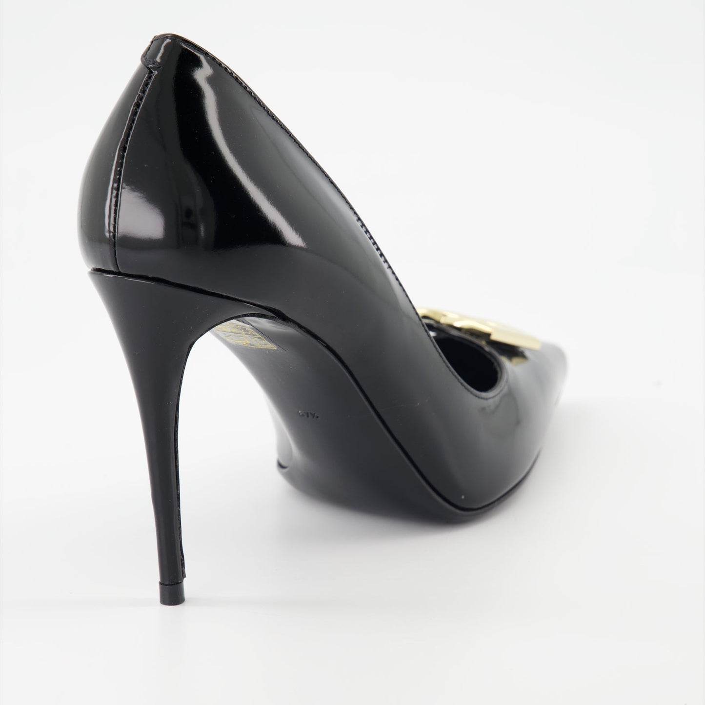 luxury pumps, black leather heels, elegant footwear, designer shoes, Dolce & Gabbana pumps