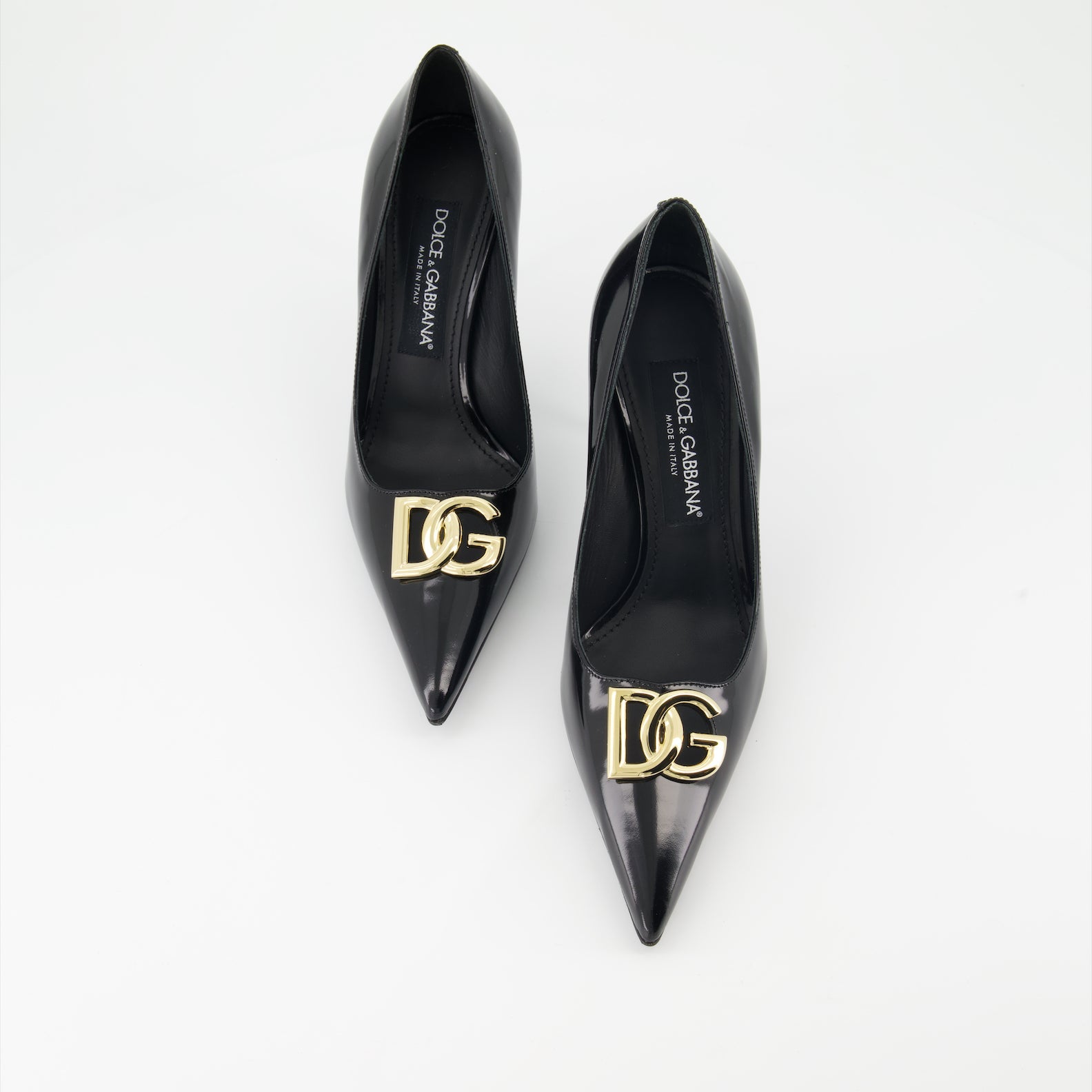 luxury pumps, black leather heels, elegant footwear, designer shoes, Dolce & Gabbana pumps