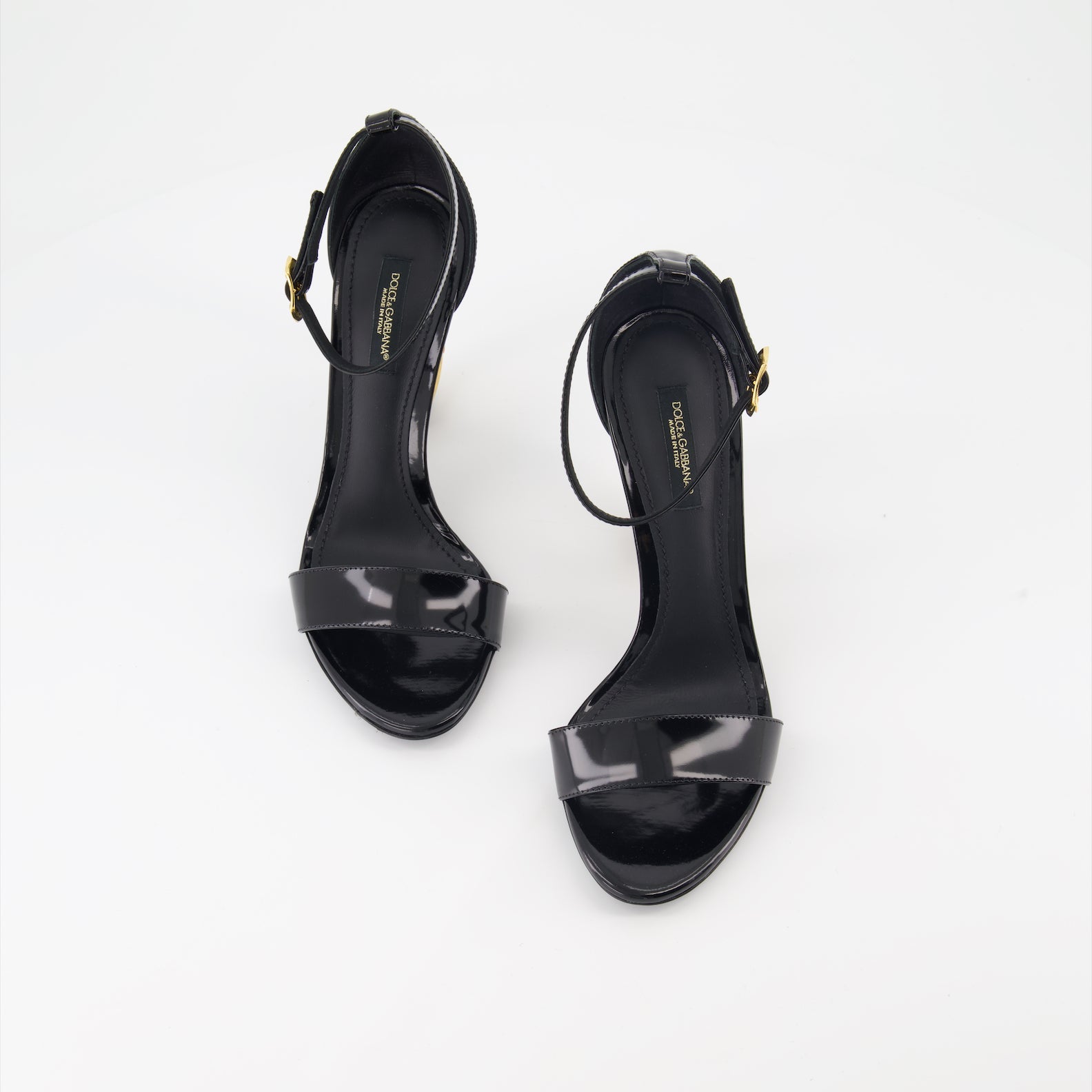 baroque sandals, shiny leather heels, luxury footwear, Dolce & Gabbana sandals, elegant high heels