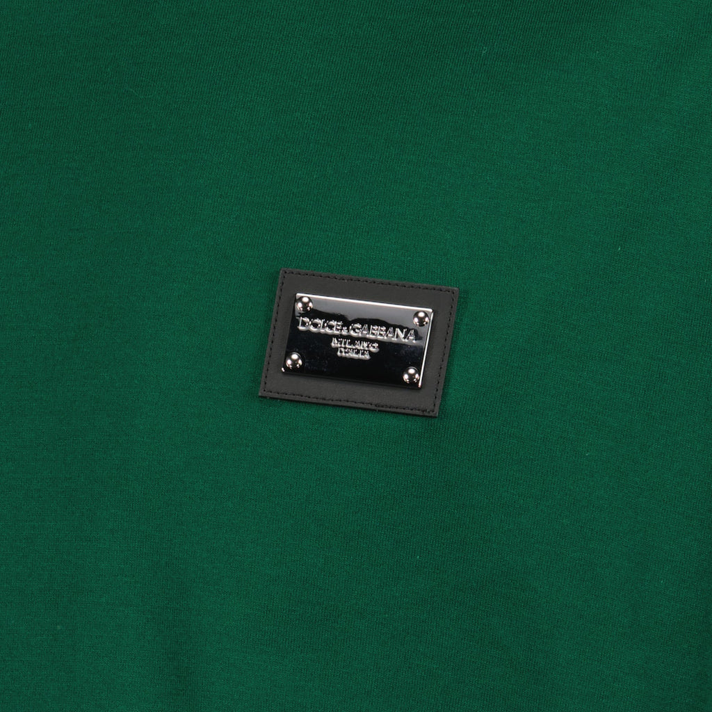 Dolce & Gabbana, logo T-shirt, green T-shirt, luxury casual wear, designer T-shirt