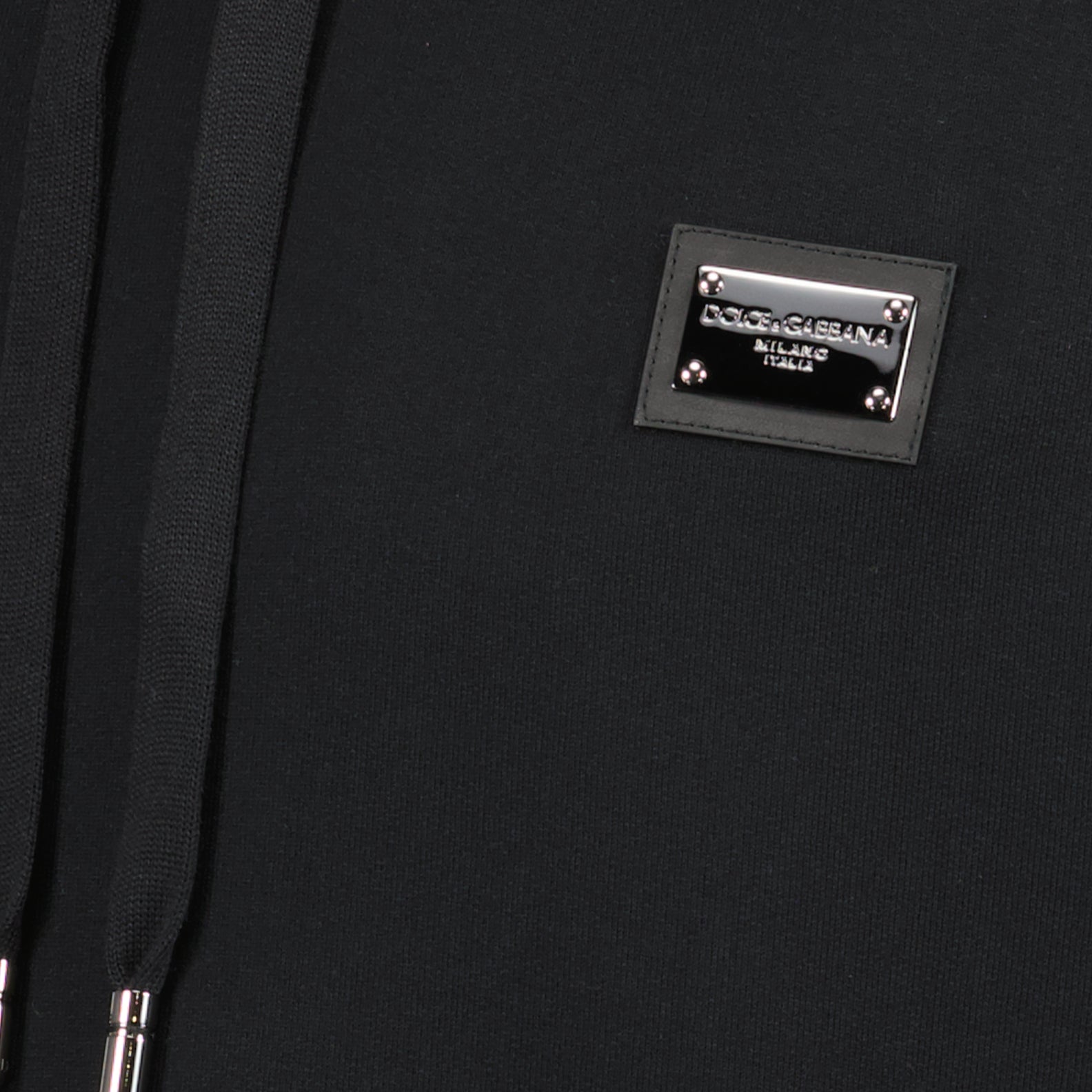luxury hoodie, black hoodie, Dolce & Gabbana, logo plaque hoodie, designer wear