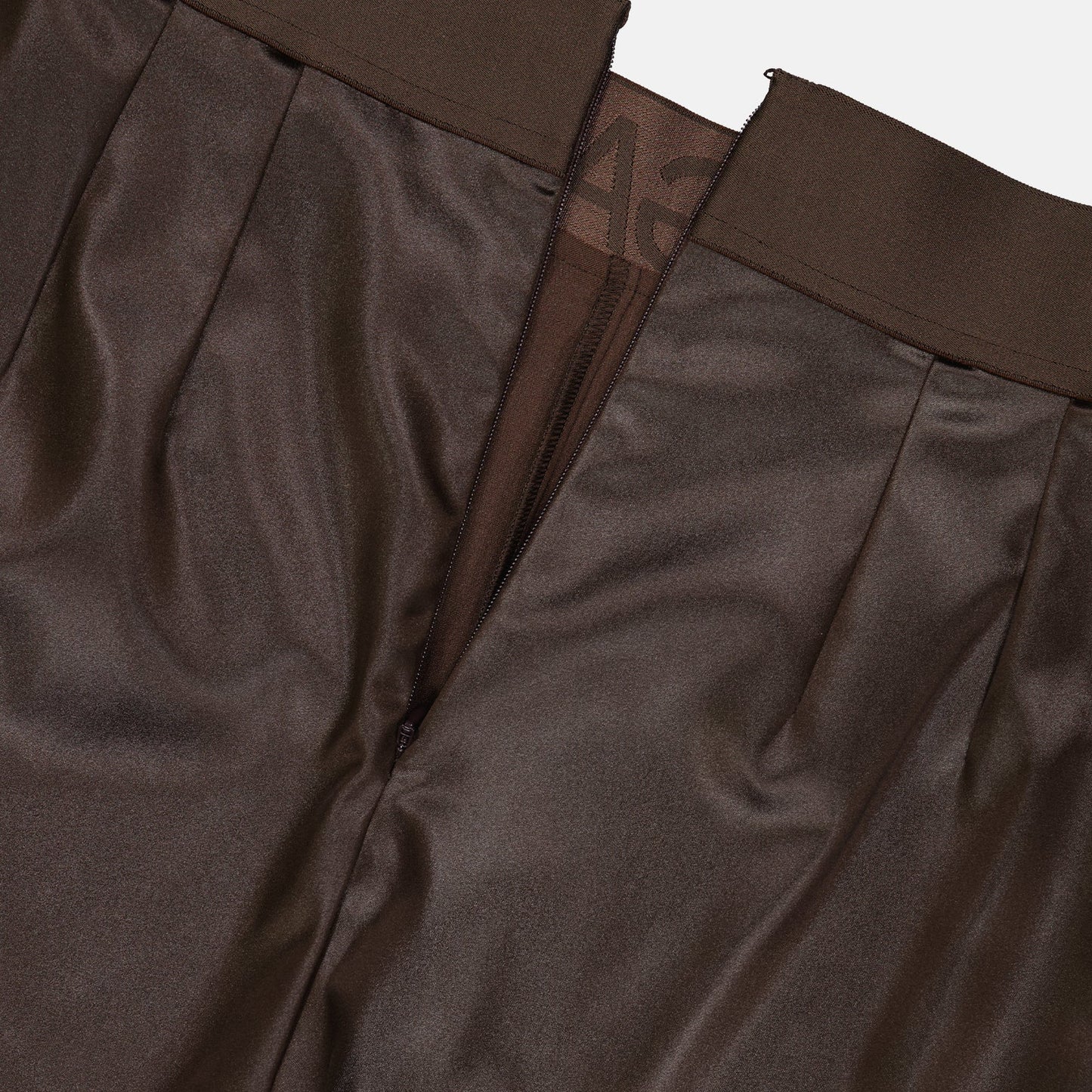 brown satin leggings, luxury legwear, Dolce & Gabbana fashion, high-end leggings, elegant women's clothing