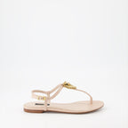 Dolce & Gabbana, Devotion sandals, nappa leather sandals, luxury sandals, beige rose sandals