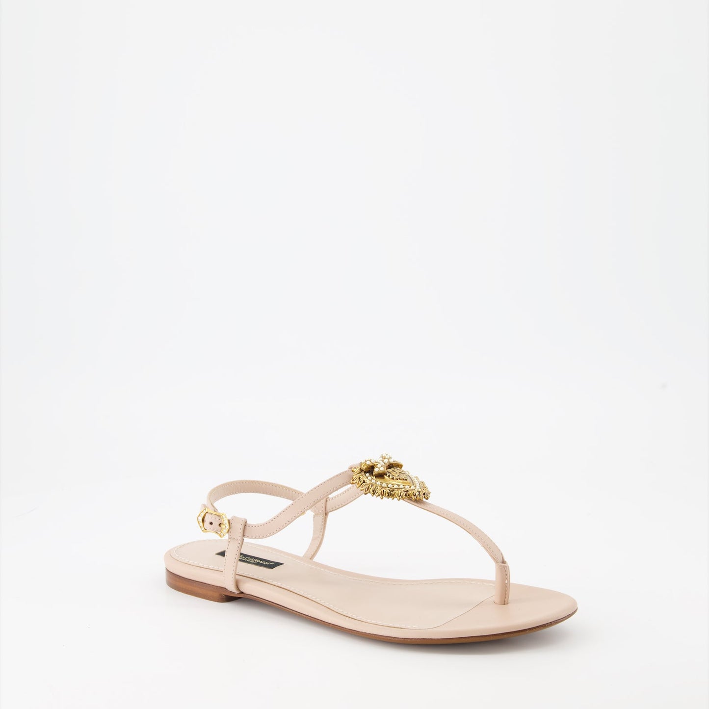 Dolce & Gabbana, Devotion sandals, nappa leather sandals, luxury sandals, beige rose sandals