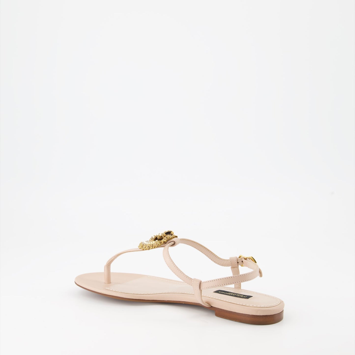 Dolce & Gabbana, Devotion sandals, nappa leather sandals, luxury sandals, beige rose sandals