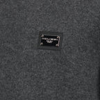 Dolce & Gabbana, Grey Sweater, Logo Plaque, Luxury Fashion, Designer Knitwear