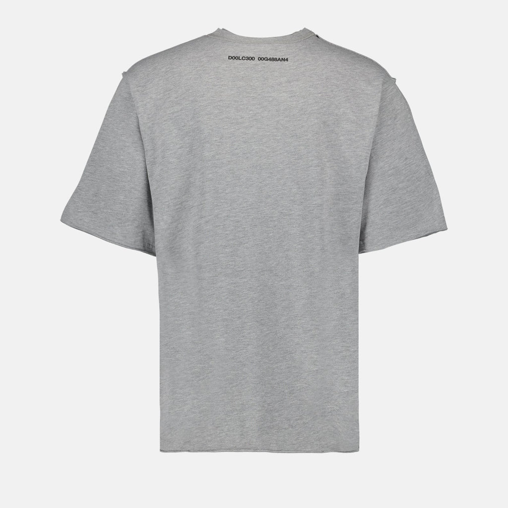 Dolce & Gabbana, grey T-shirt, logo T-shirt, luxury T-shirt, designer casual wear