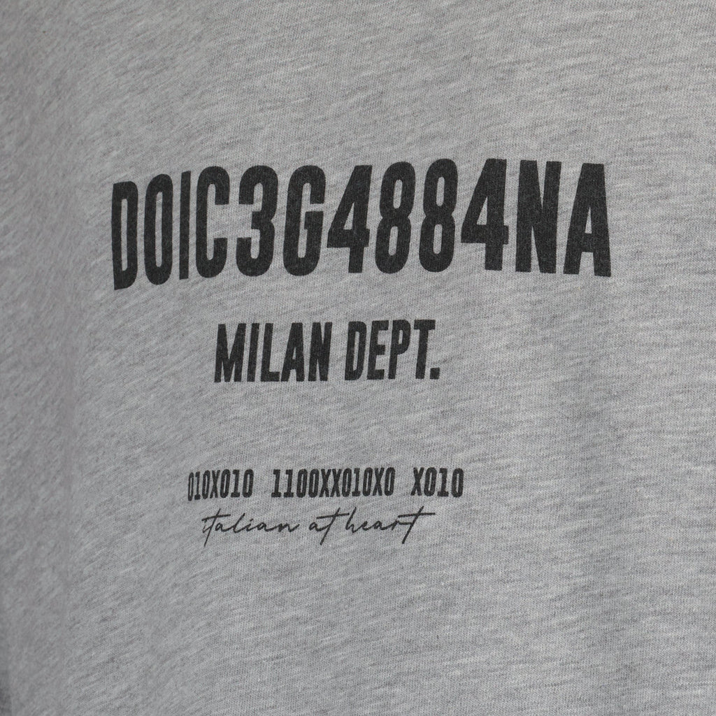 Dolce & Gabbana, grey T-shirt, logo T-shirt, luxury T-shirt, designer casual wear