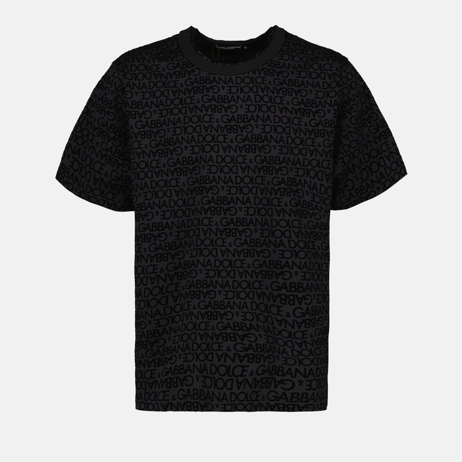 luxury t-shirt, velvet monogram t-shirt, Dolce & Gabbana t-shirt, stylish men's t-shirt, high-end fashion