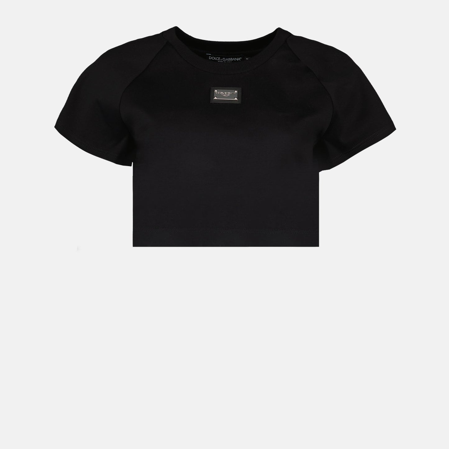 Dolce & Gabbana, Plaque Logo Crop T-shirt, luxury fashion, designer T-shirt, high-end clothing