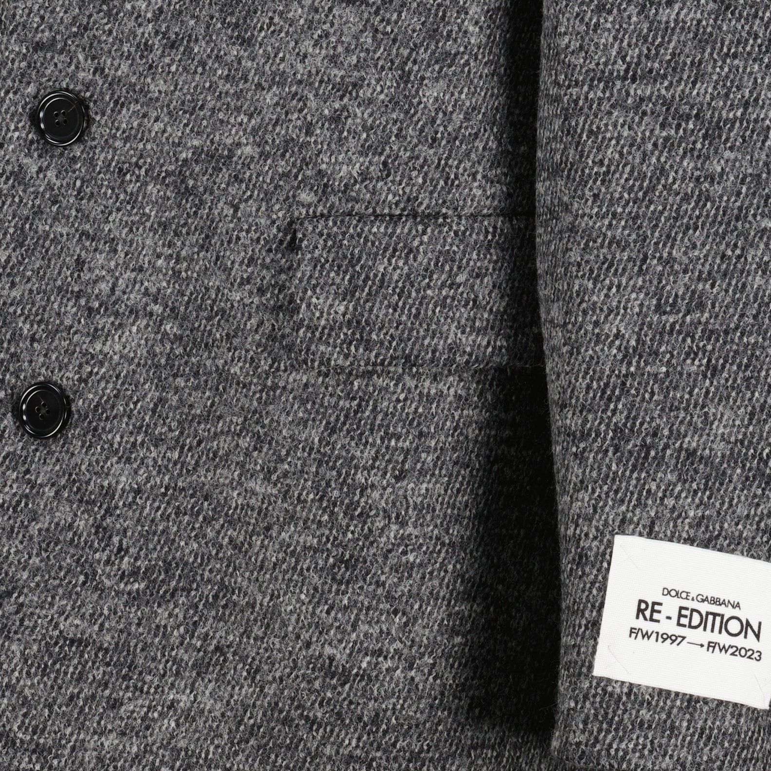 luxury wool coat, grey wool coat, tailored coat, designer outerwear, Dolce & Gabbana coat