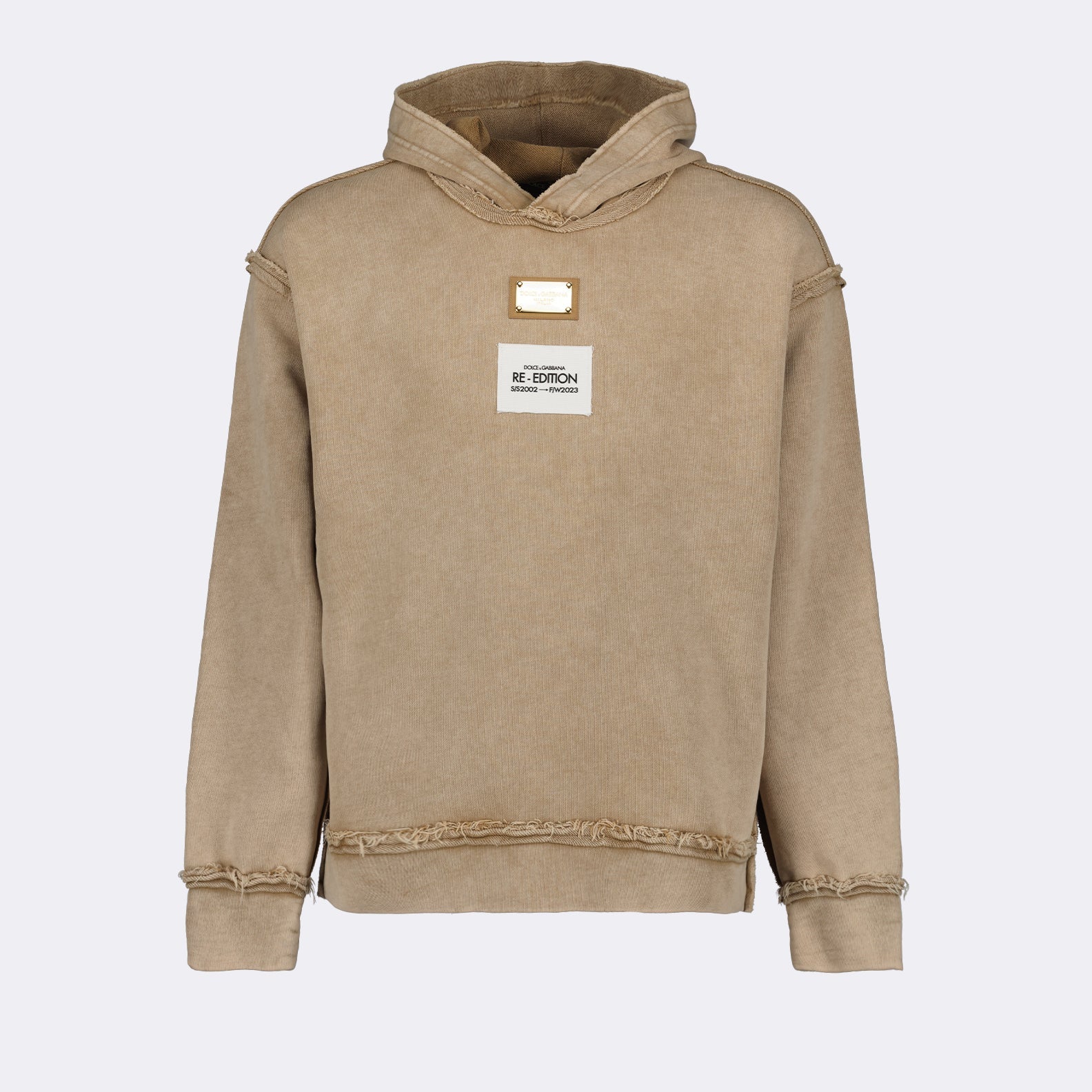 luxury hoodie, beige hoodie, Dolce & Gabbana hoodie, designer casual wear, premium men's fashion