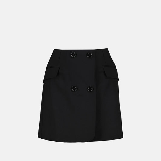 black wool mini skirt, Dolce & Gabbana skirt, luxury wool skirt, high-end fashion, designer mini skirt