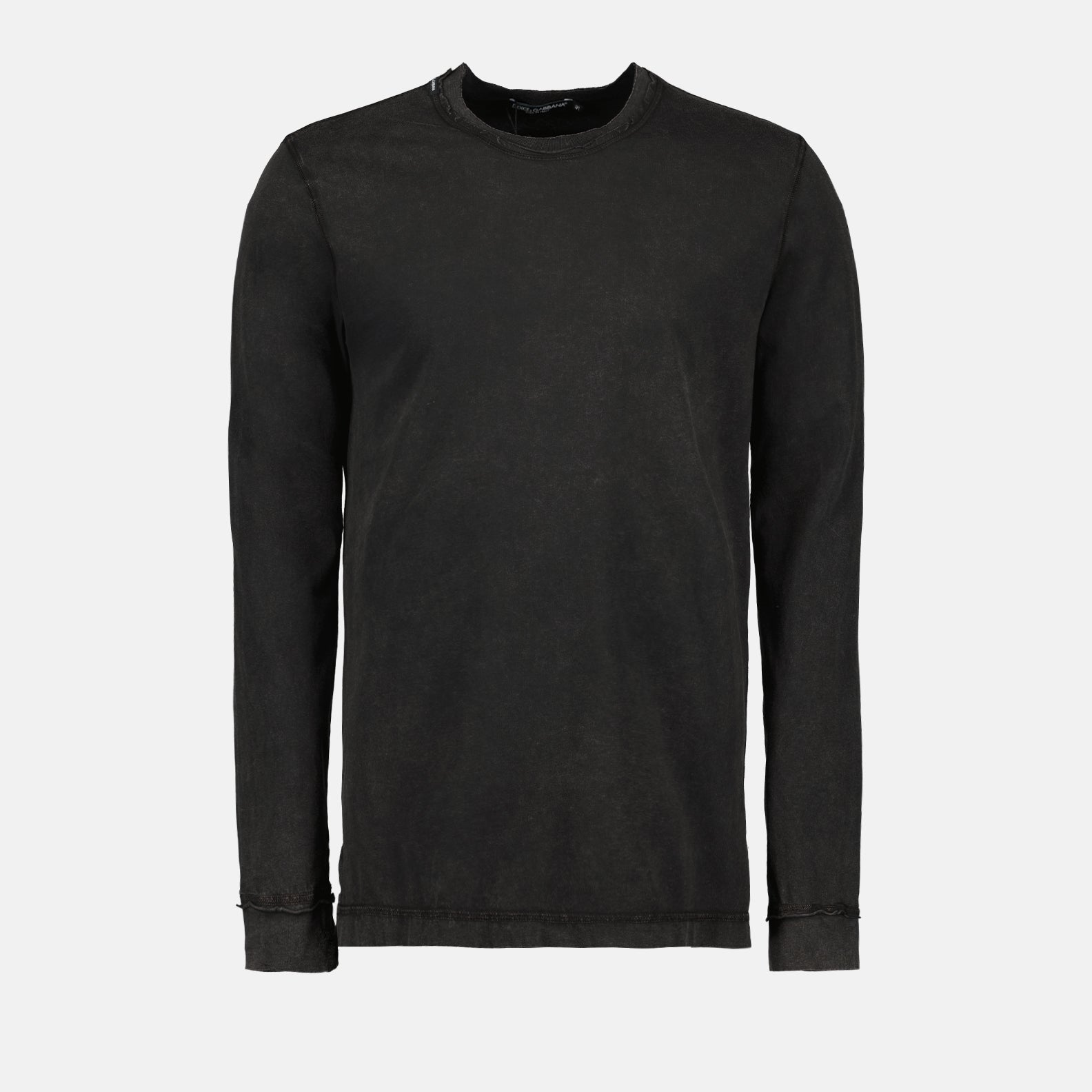 Dolce & Gabbana T-shirt, Luxury long-sleeve T-shirt, Grey designer T-shirt, High-end casual wear, Fashionable men's top