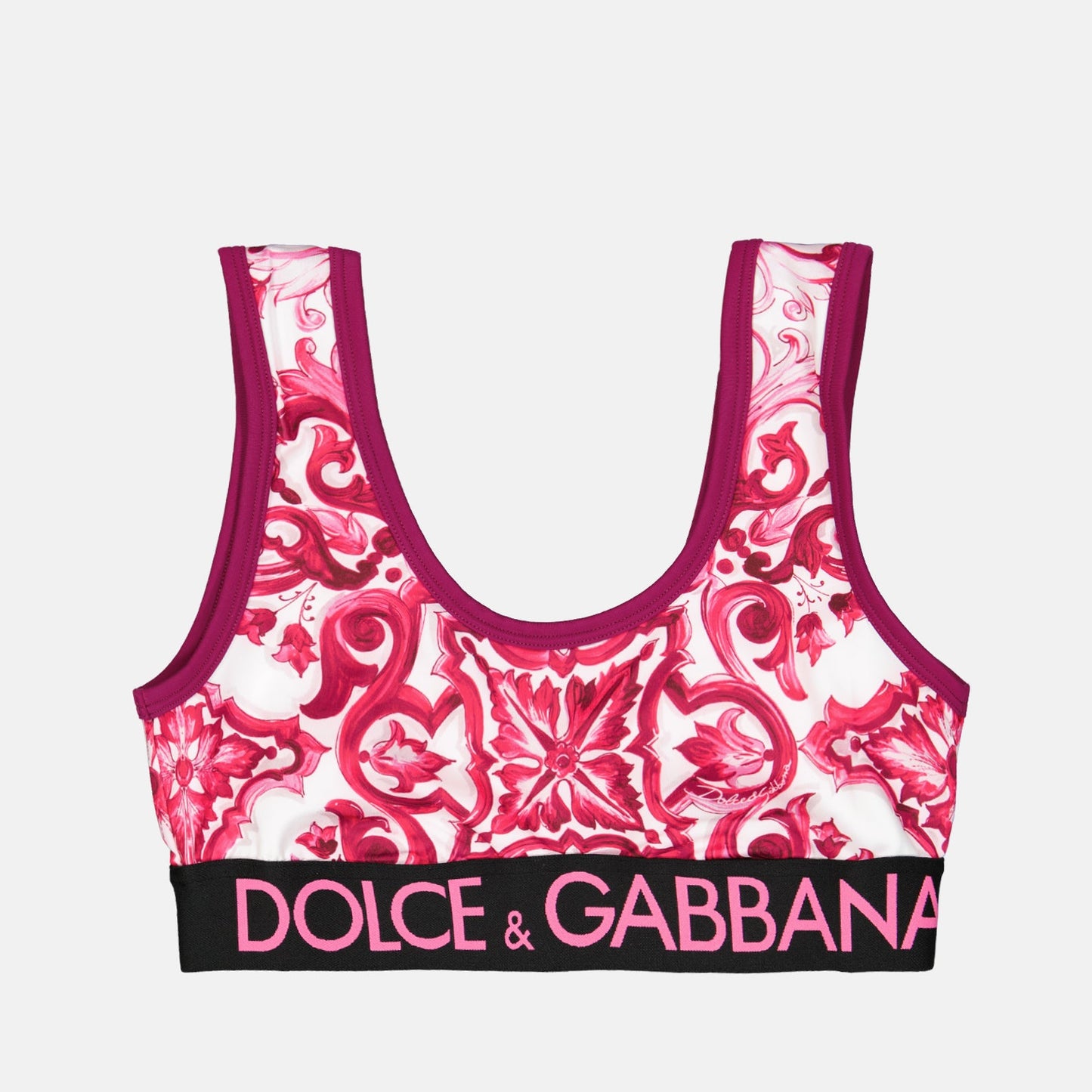 Majolica print, Dolce & Gabbana bralette, luxury lingerie, designer underwear, elegant bralette