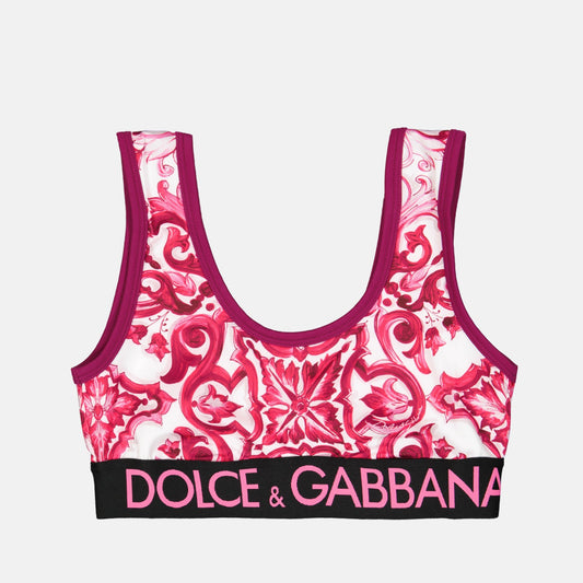 Majolica print, Dolce & Gabbana bralette, luxury lingerie, designer underwear, elegant bralette