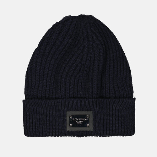 Navy Blue Logo Plaque Beanie