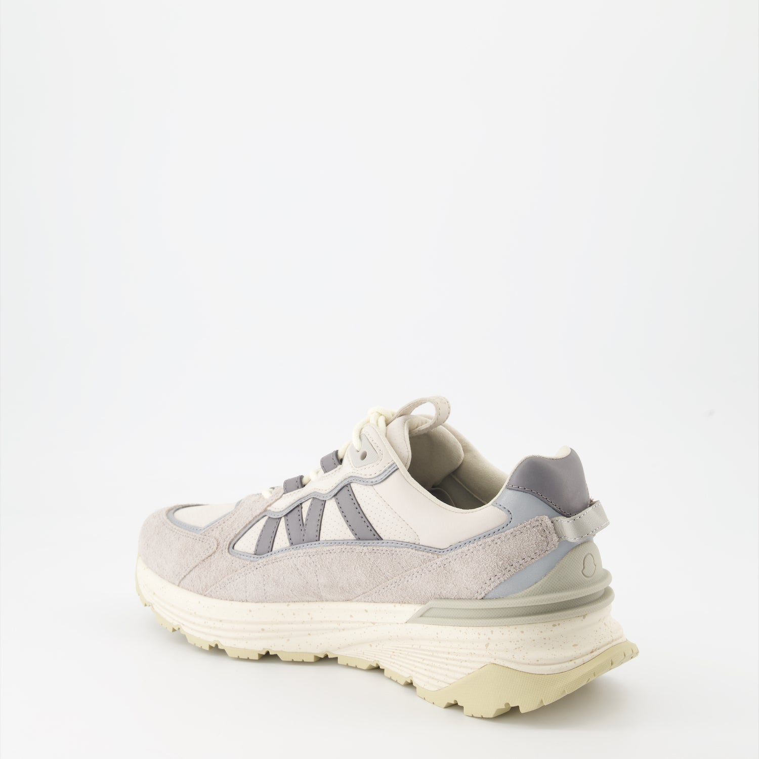 luxury sneakers, leather sneakers, suede sneakers, beige sneakers, Moncler footwear