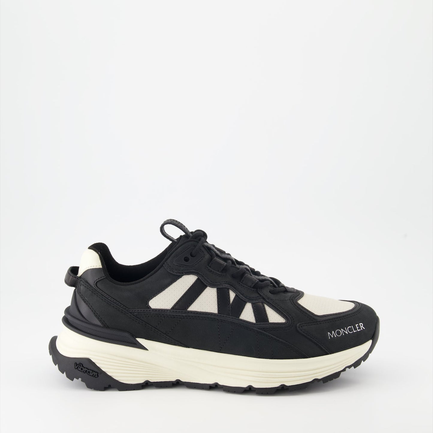 luxury sneakers, Moncler shoes, black leather sneakers, beige suede sneakers, high-end footwear