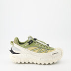 Moncler sneakers, luxury footwear, Trailgrip sneakers, green and beige sneakers, high-end fashion shoes