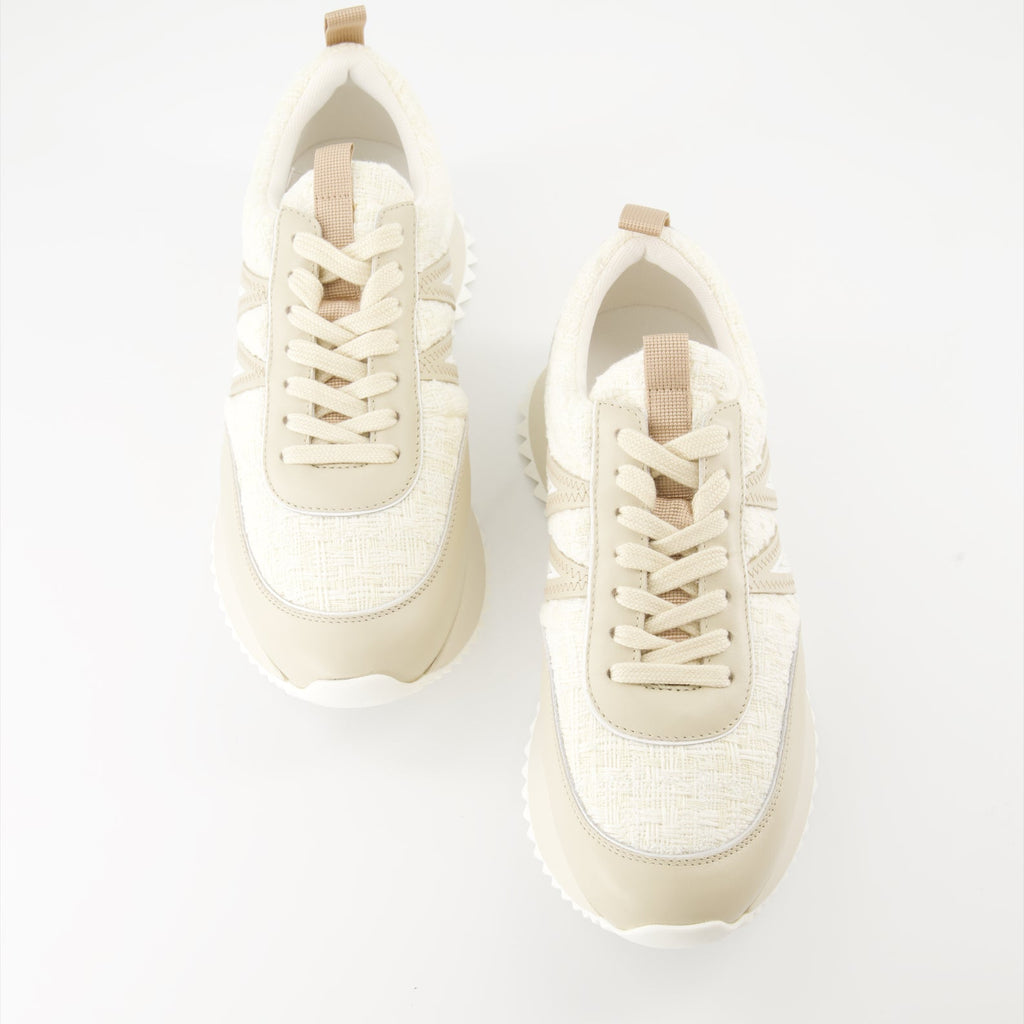 モンクレールの女性用ペイシーレザー＆コットンスニーカーの画像 - シーズン春夏2024 - 上面ペアビュー