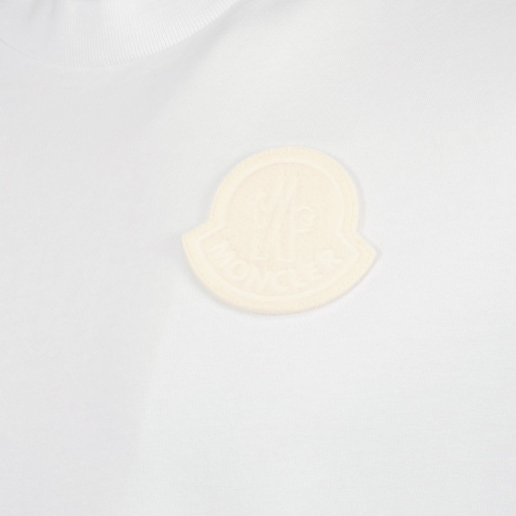 Image of Moncler White Logo T-Shirt by Moncler for Men - Season Spring-Summer 2024 - Detail View 5