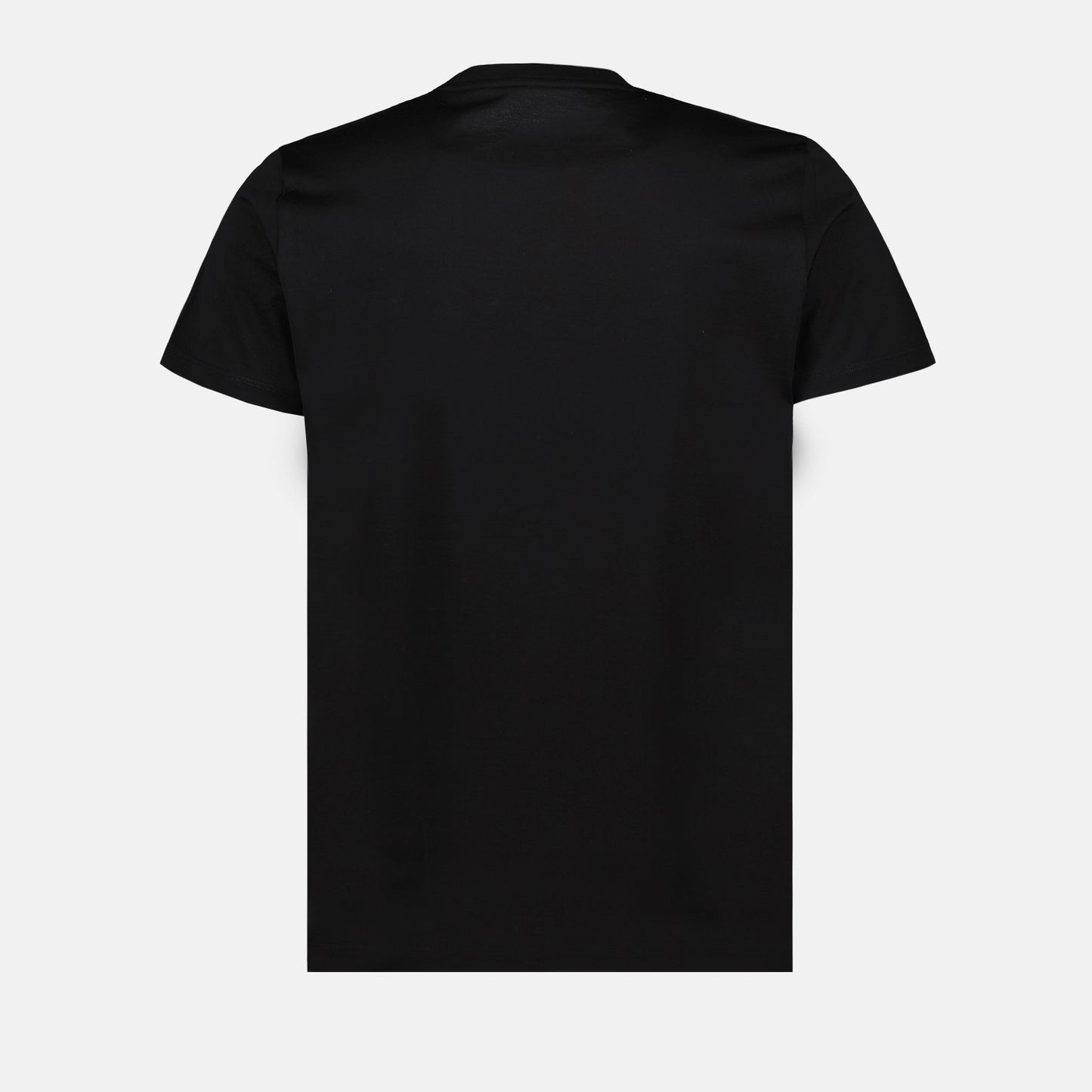 Black T-shirt, Moncler logo, luxury casual wear, designer T-shirt, premium material