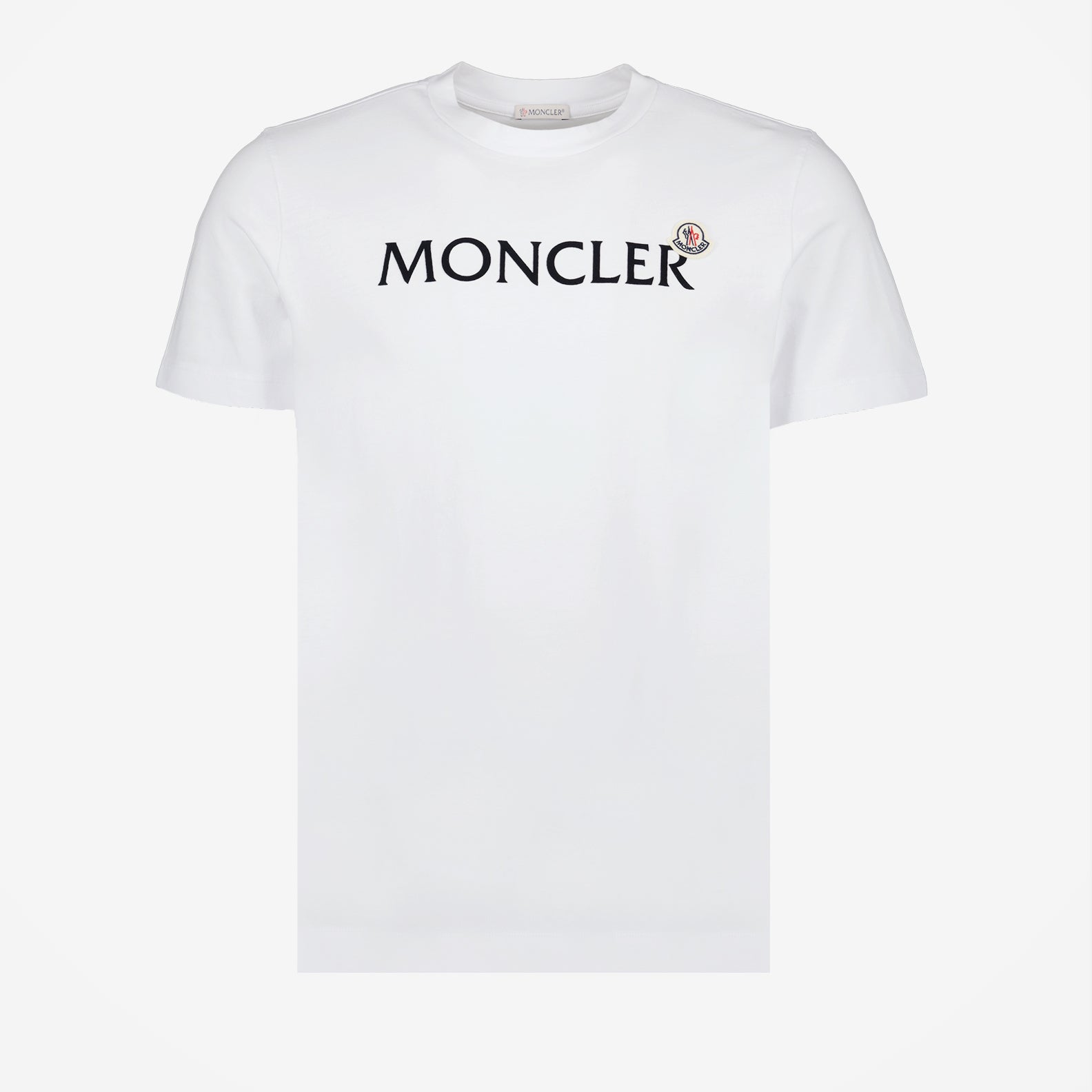 White T-shirt, Moncler, Logo T-shirt, luxury fashion, premium menswear