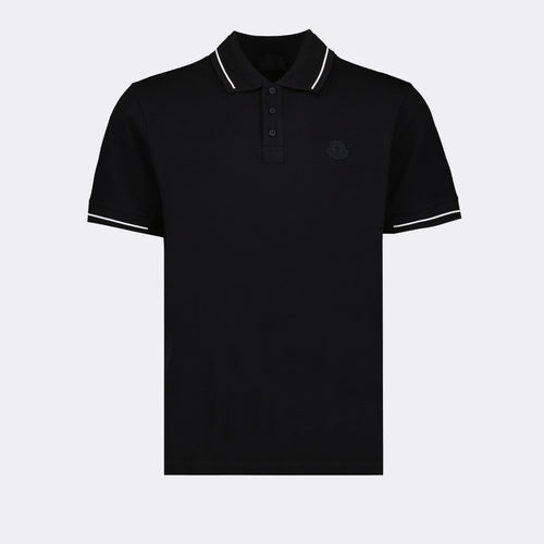 Polo Negro con Ribete de Logo