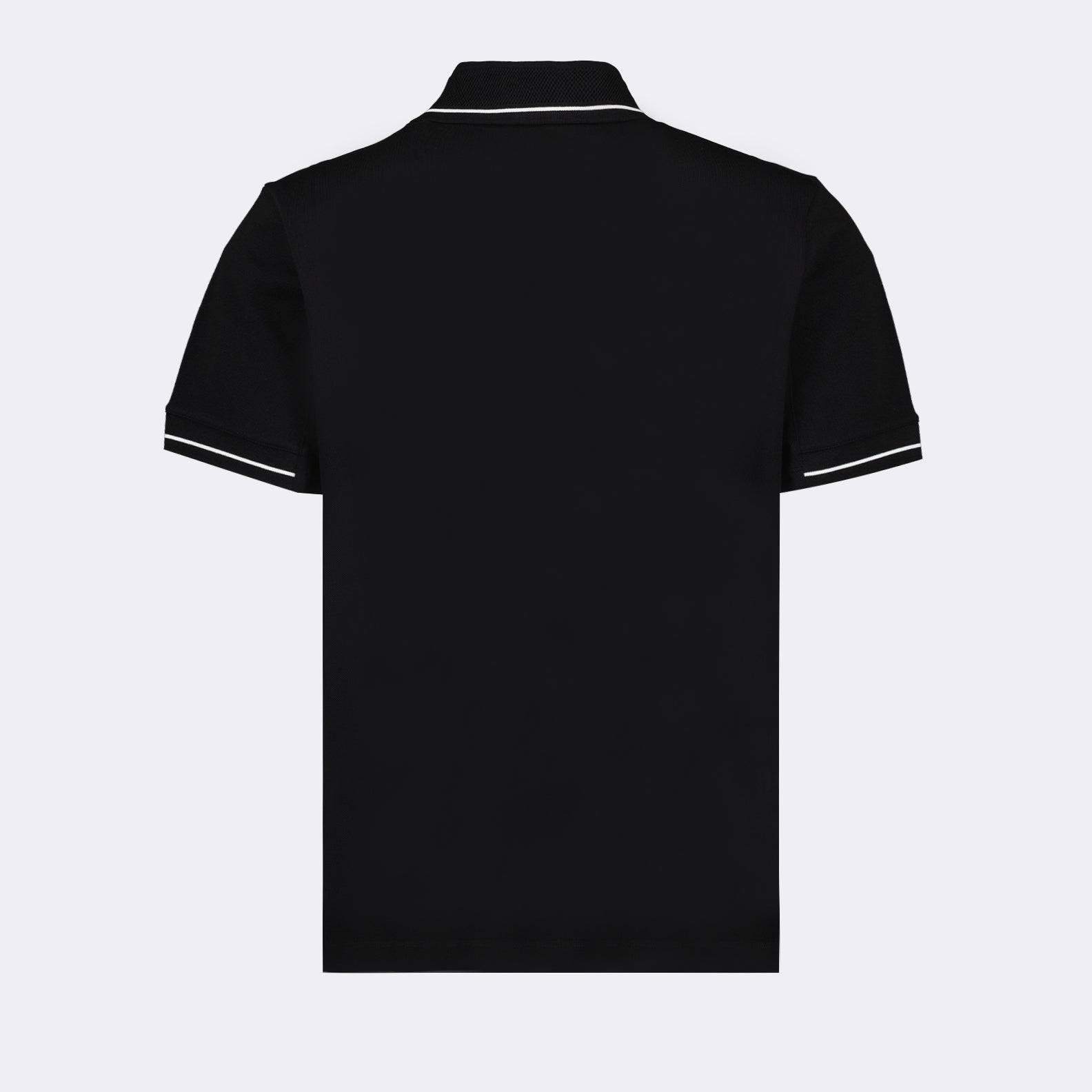 Moncler, black polo, luxury polo, logo trim, designer menswear