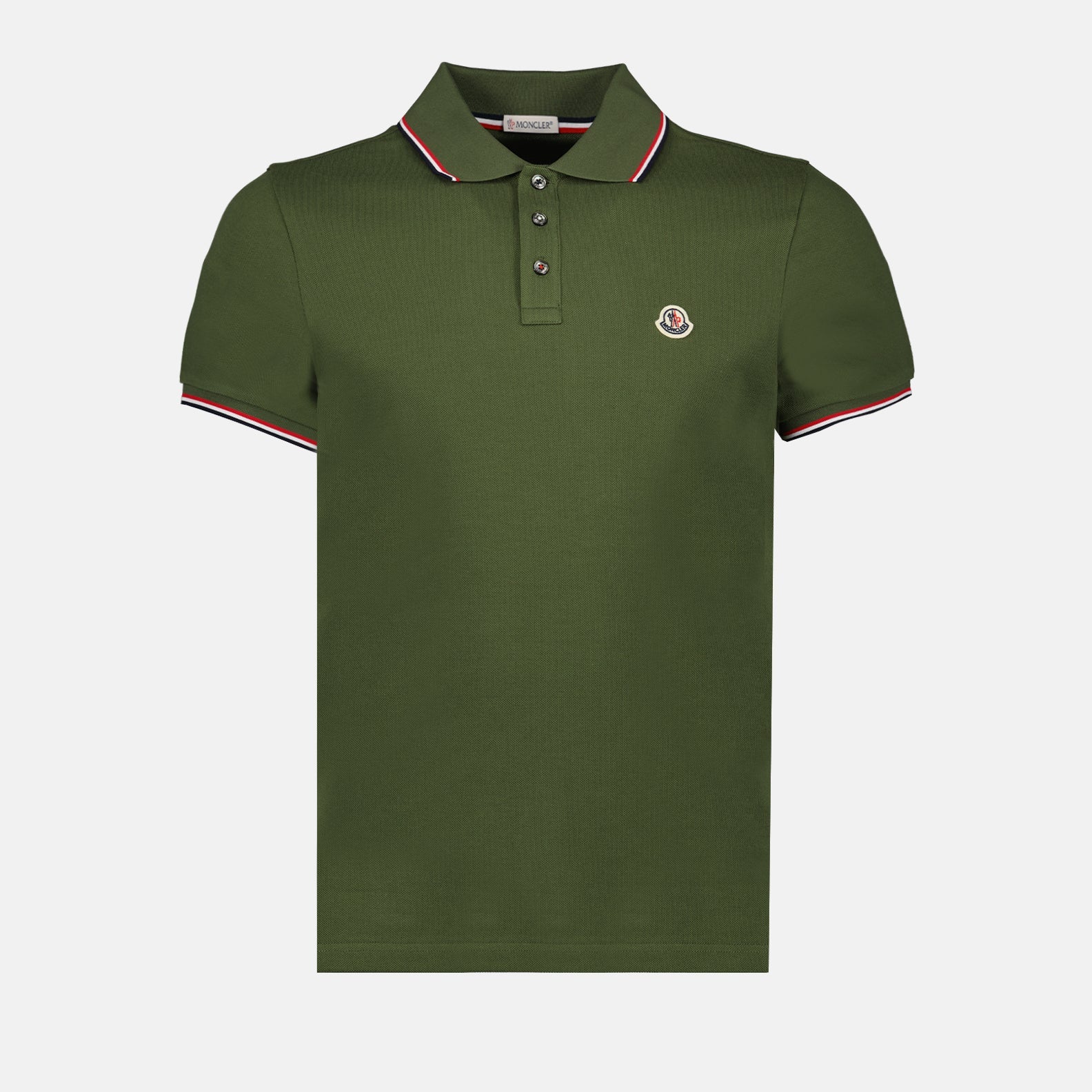 Polo shirt, khaki polo, Moncler, luxury men’s wear, elegant casual wear