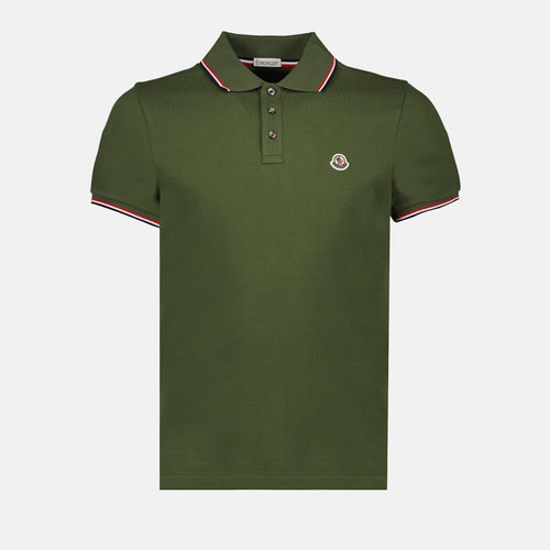 Polo Khaki con Logo y Ribete