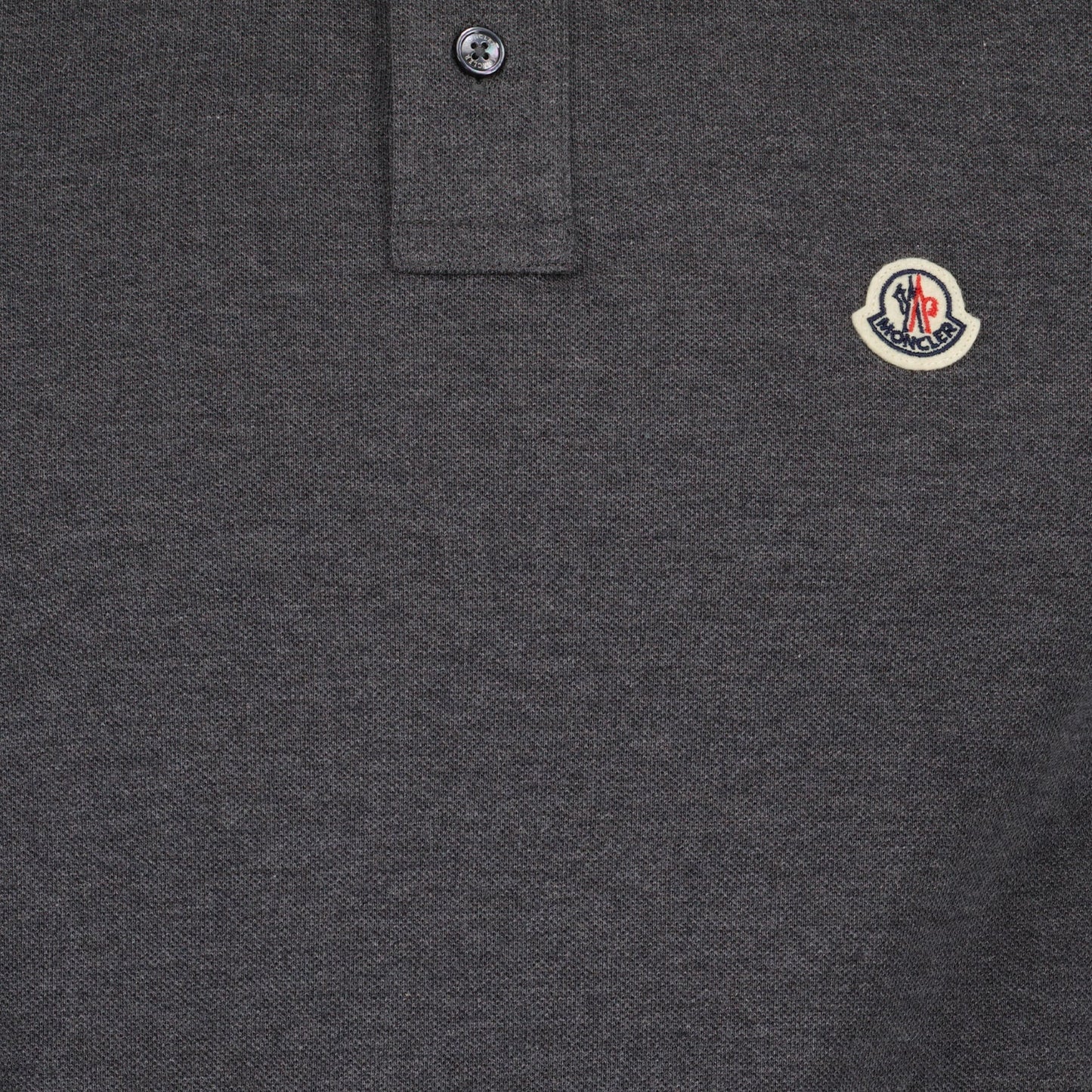 Moncler polo, luxury gray polo, elegant trim polo, high-end men's wear, designer casual wear