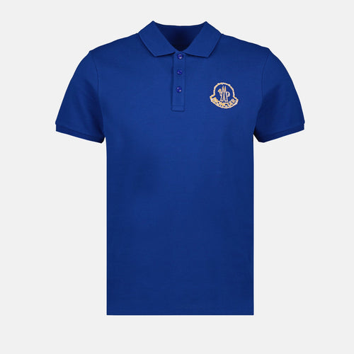 Polo Bleu avec Logo Moncler