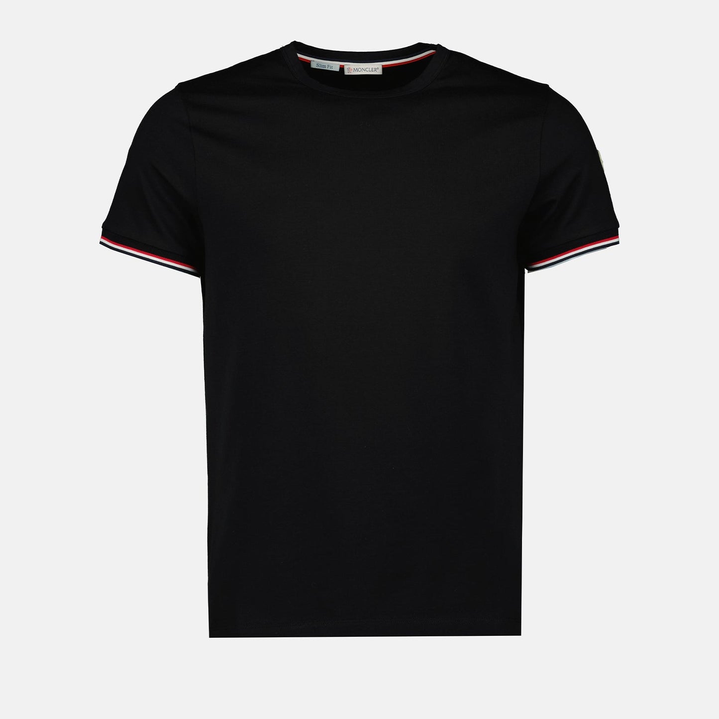 Moncler, Black T-shirt, Logo T-shirt, Trim T-shirt, Luxury T-shirt